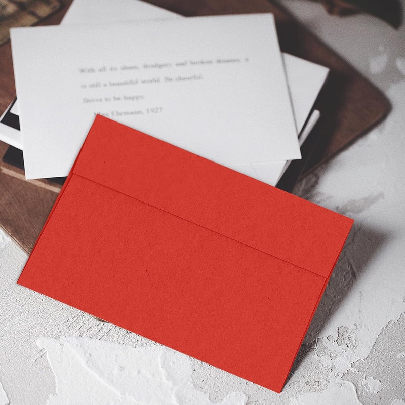 Goefun Red 5x7 Envelopes 100 Pack, A7 Self Seal Printable Invitation Envelopes for 5x7 Cards, Christmas, Birthday, Engagement, Anniversaries, 5.25 x 7.25 in, 120 GSM - Image 3
